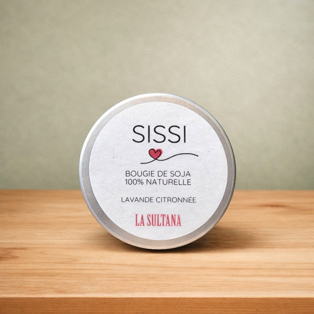 Bougie de soya SISSI lavande artisanale - La Sultana | Soins naturels québecois