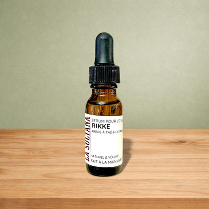 Sérum pour le visage et massage Gua Sha RIKKE arbre à thé & lavande - La Sultana | Soins naturels québecois