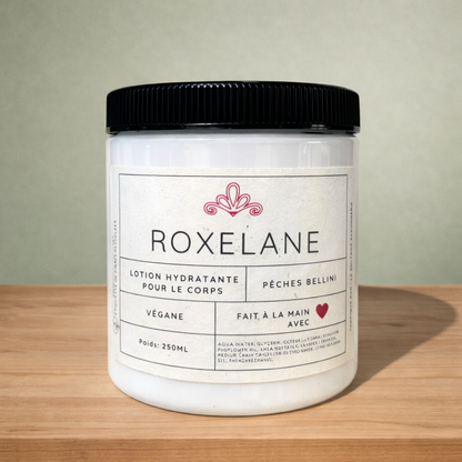 Lotion corporelle hydratante aux pêches - La Sultana | Soins naturels québecois