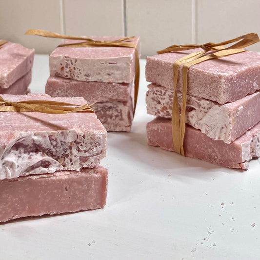 Lot de savons exfoliants au sel rose d’Himalaya