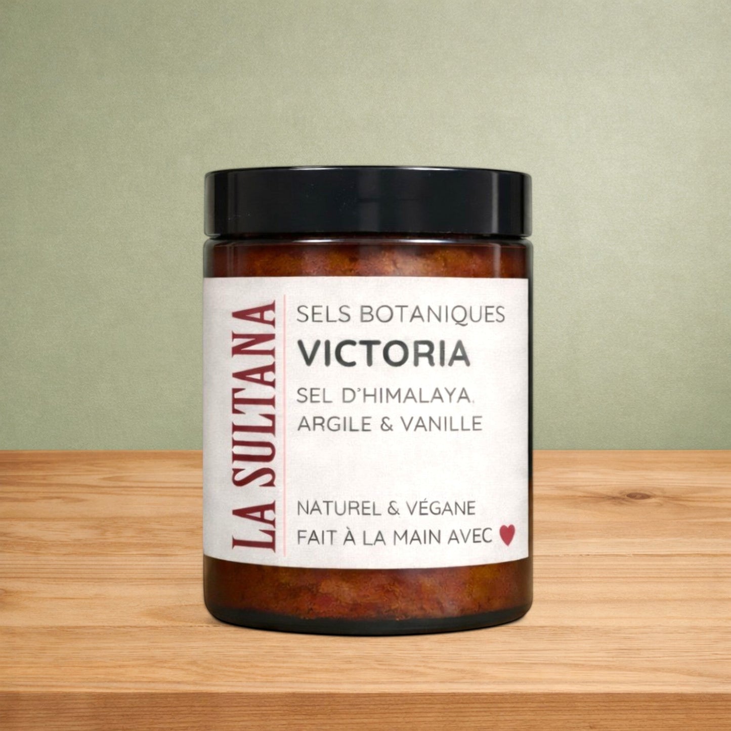 Lot de 2 sels botanique argile rose et vanille - La Sultana | Soins naturels québecois