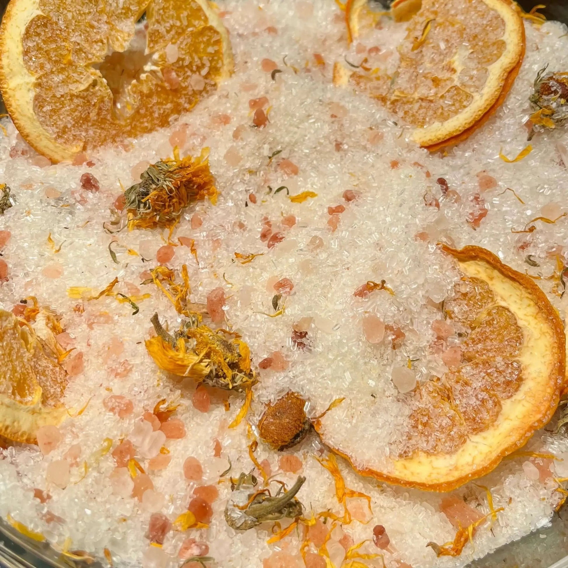 Lot de 2 sels botaniques orange & calendula - La Sultana | Soins naturels québecois
