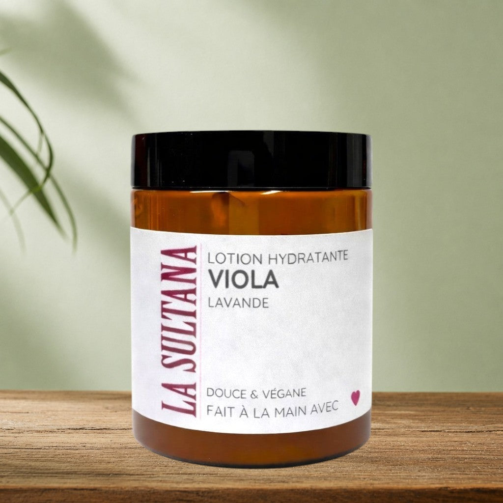 Lotion corporelle hydratante VIOLA lavande - La Sultana | Soins naturels québecois